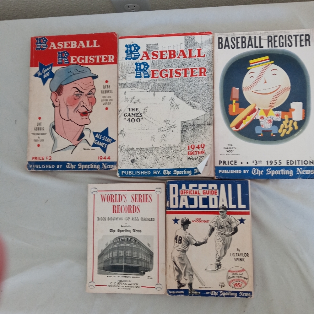 Baseball Register 1944-1949-1955 Plus Two Other Baseball Books